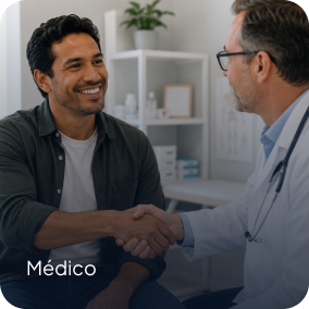 Homem apertando a mão de um médico